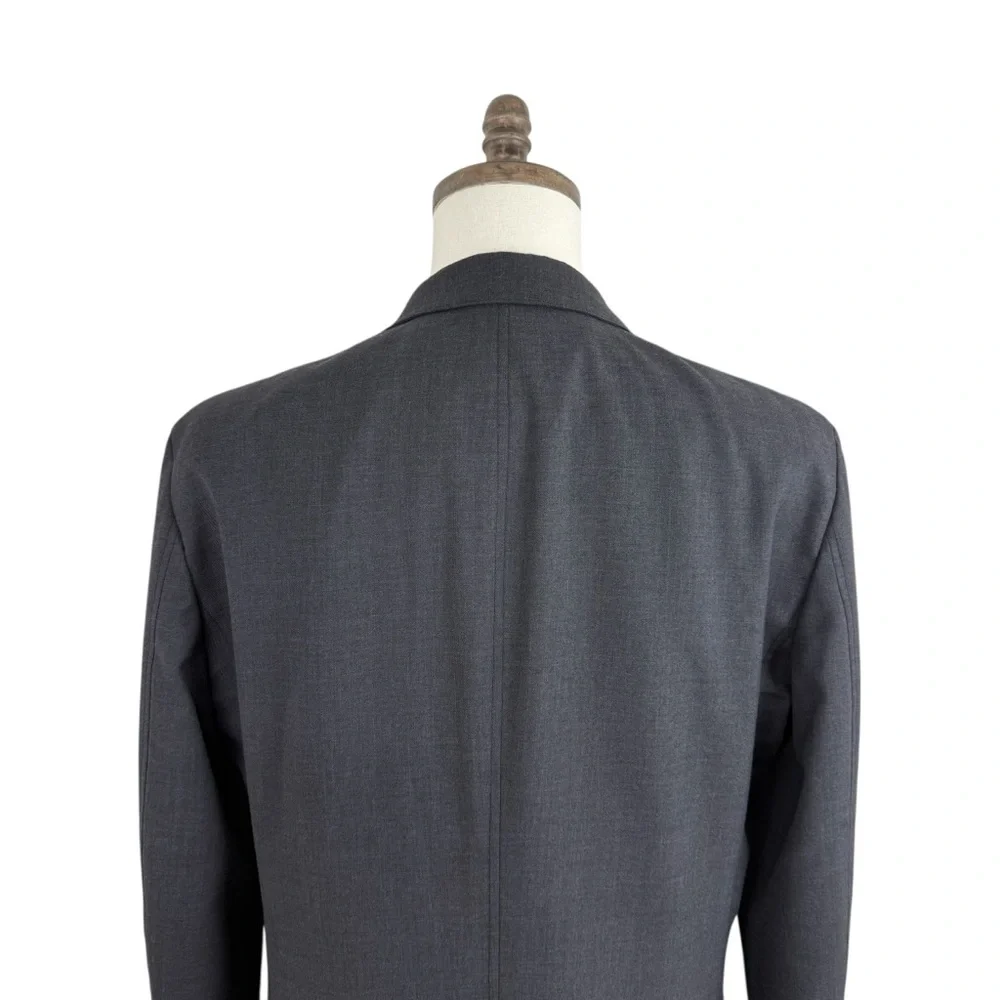 John Varvatos Luxe Single-Breasted Blazer Jacket Grey Sz 40